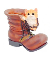 Кашпо Ботинок с котом 